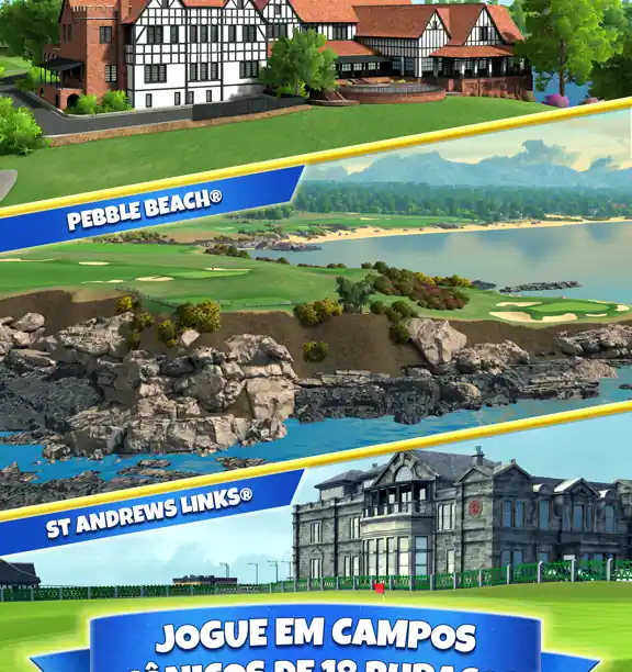 Clube de golfe e paisagem verde num jogo de desporto