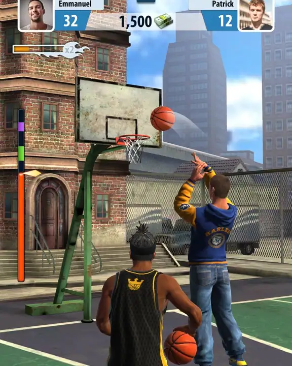 Duelo de basquetebol de rua num jogo multijogador
